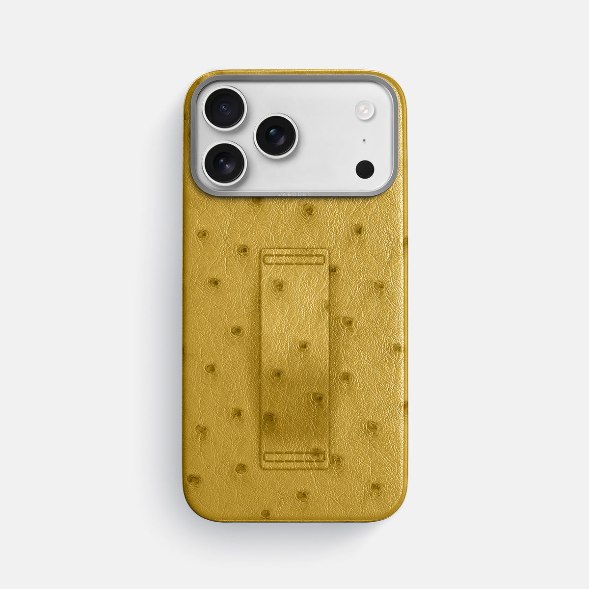 Finger Case For iPhone 17 Pro Max In Ostrich -1 | Gold-Steel