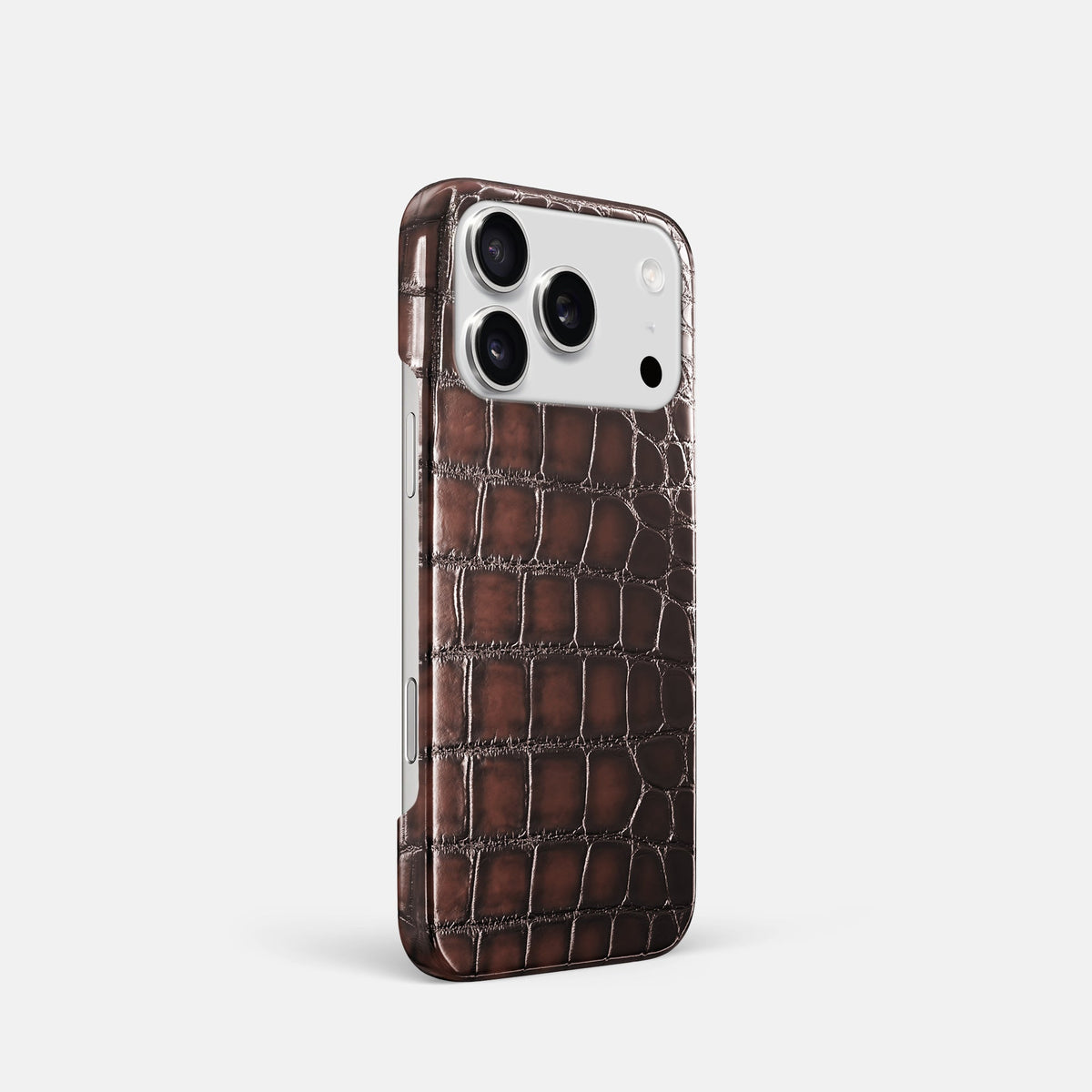 Slim Case For iPhone 18 Pro In Patina Alligator -2 | Havana-Brown