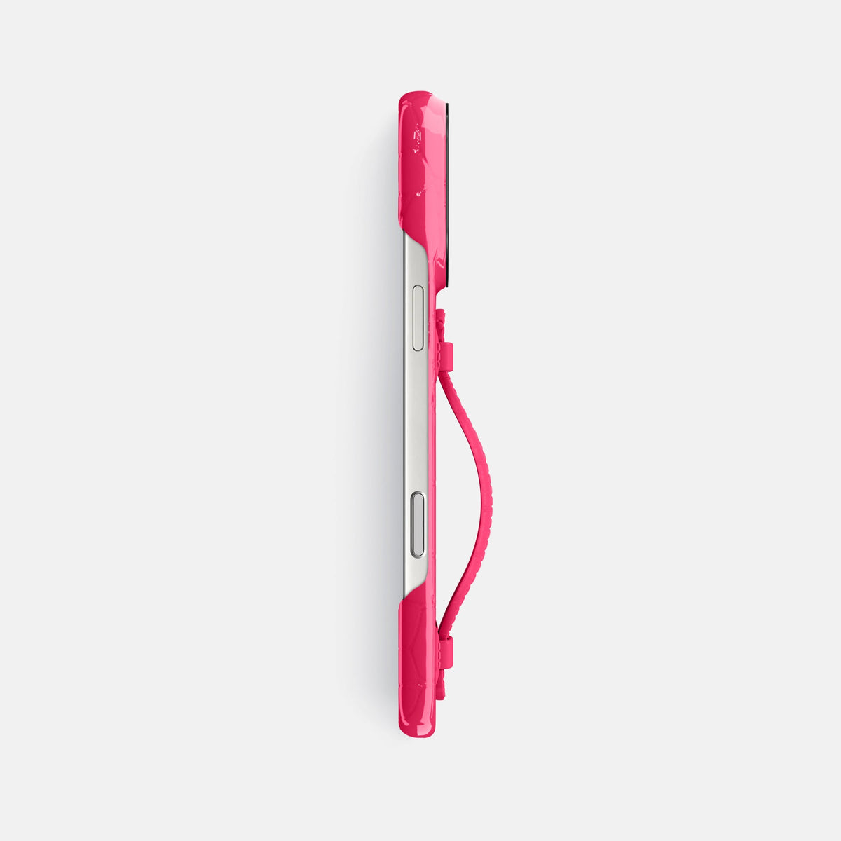 Center Handle For iPhone 18 Pro Max In Shiny Alligator -2 | Pink-Panther-Black