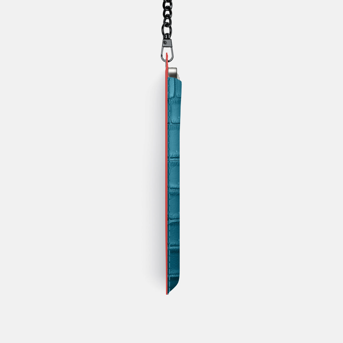 Crossbody Bag For iPhone 17 Pro In Porosus Crocodile -4 | Turquoise-Black
