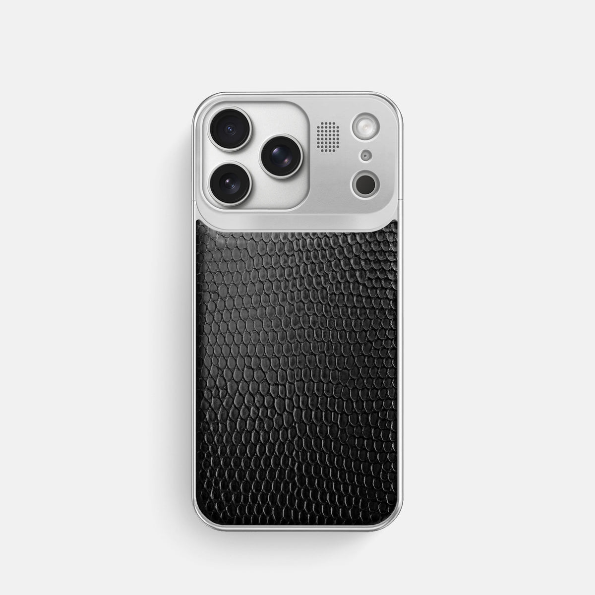 Metal Case For iPhone 17 Pro In Lizard -1 | Black-Steel