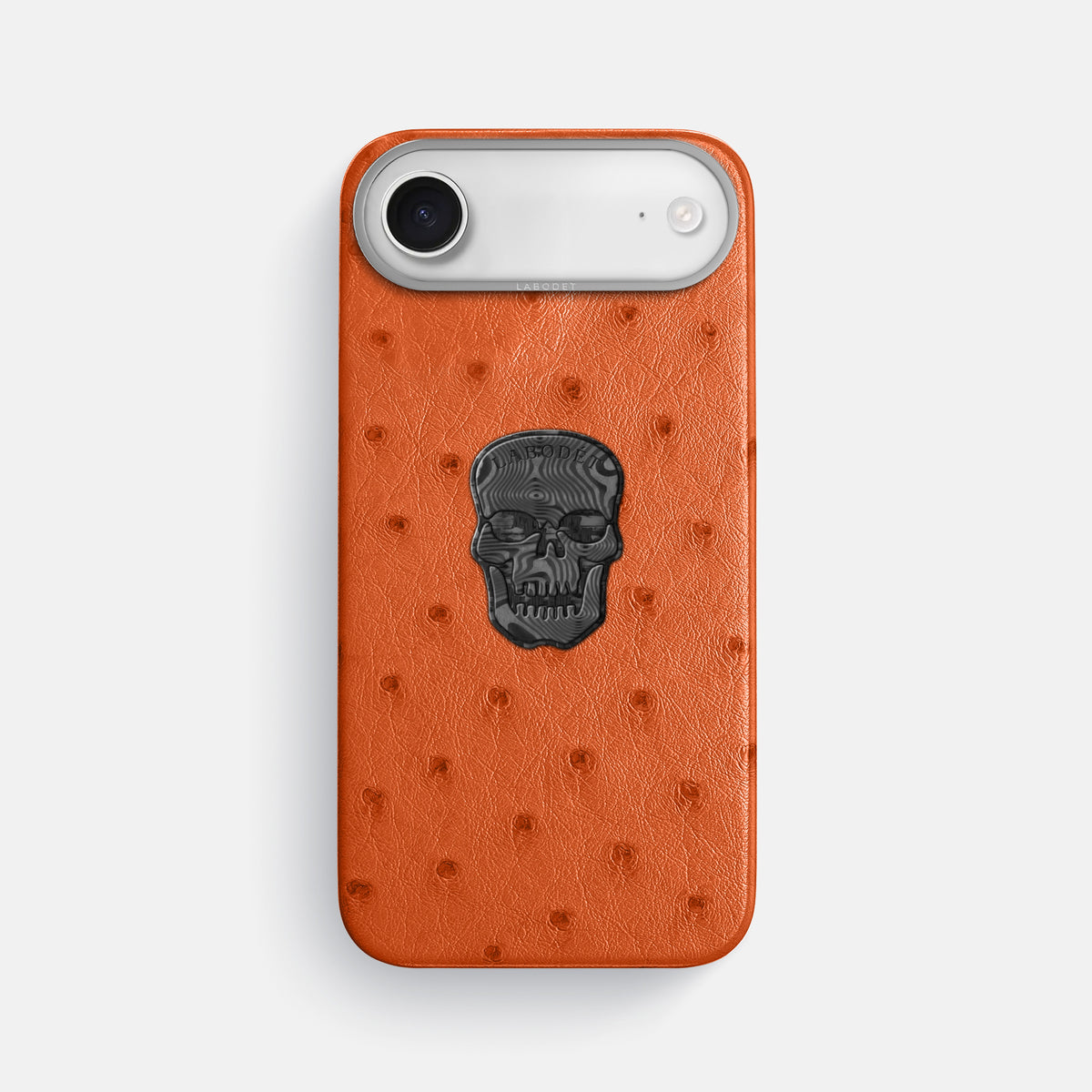 Classic Case With Carbon Skull For iPhone 17 Air In Ostrich -1 | Orange-Steel