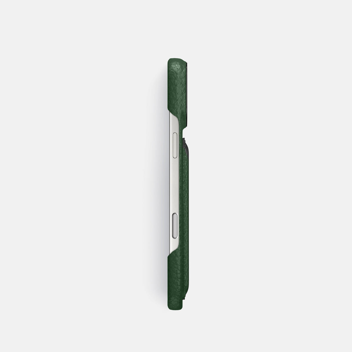Double Card Case For iPhone 18 Pro In Calf -3 | Dark-Green-Black
