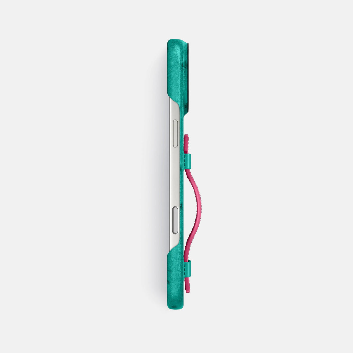 Handle Case Coloré For iPhone 18 Pro Max In Ostrich -3 | Turquoise-Black
