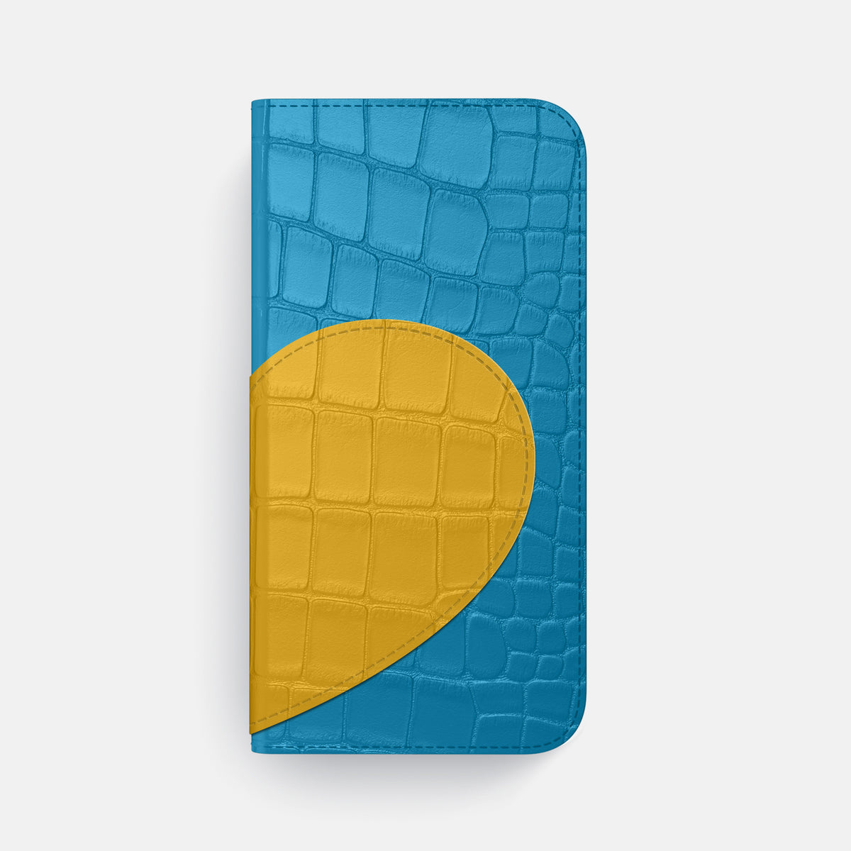 Folio Case With Heart For iPhone 17 Air In Alligator -4 | Curaçao-Blue-Black
