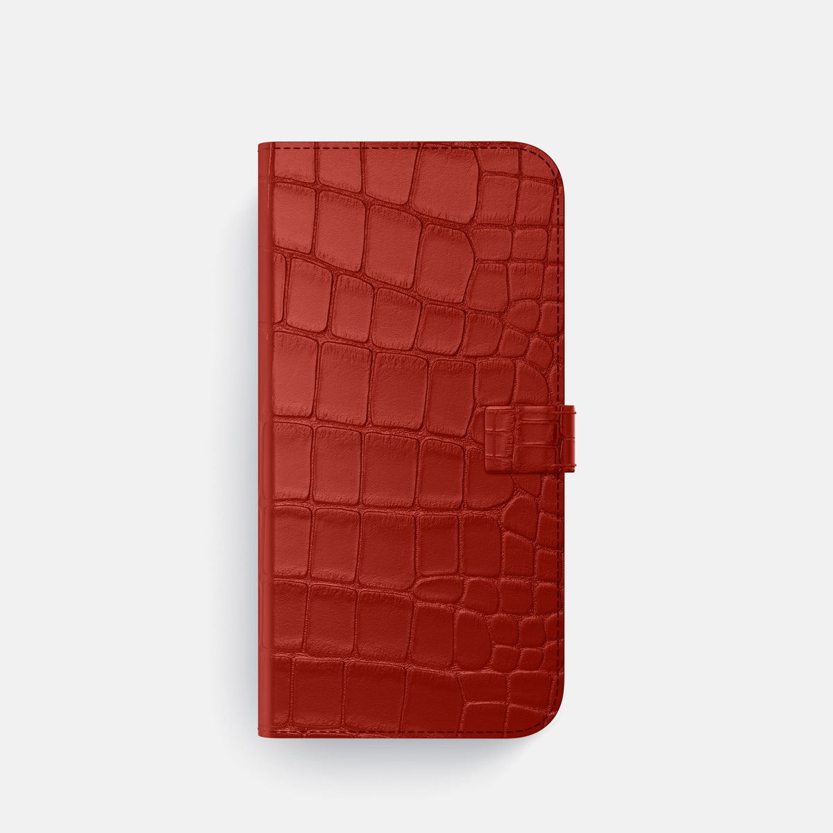 Folio Case with Clasp For iPhone 18 Pro In Alligator -4 | Red-Black