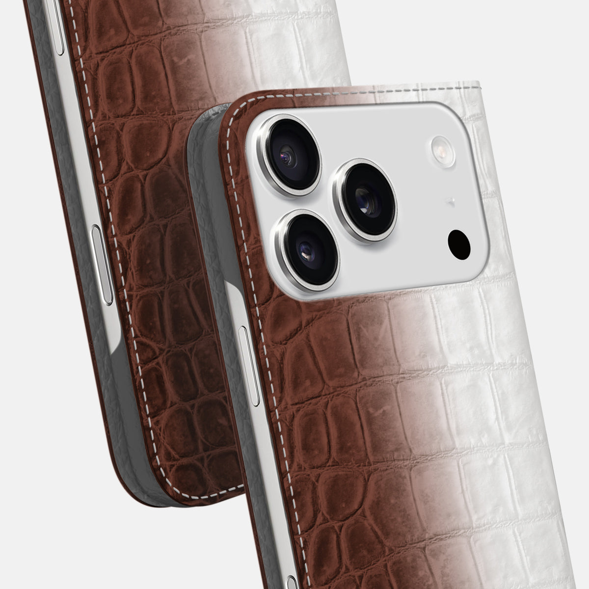 Folio Slim Case For iPhone 17 Pro In Himalayan Crocodile -5 | Dark-Brown