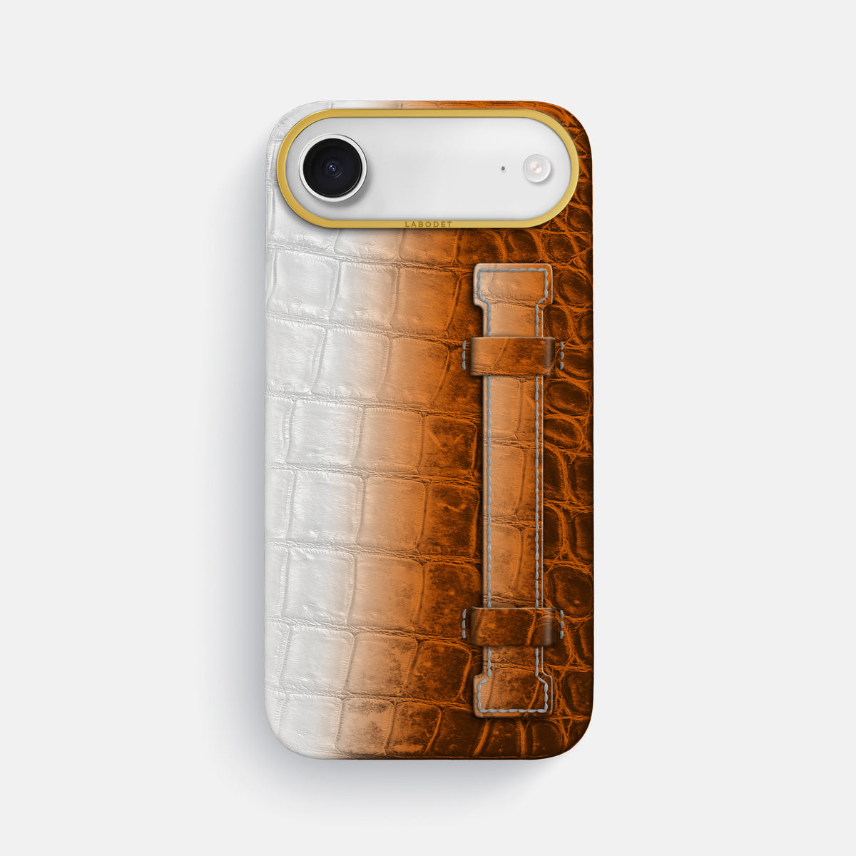 Handle Case For iPhone 17 Air In Himalayan Crocodile -1 | Orange-Gold