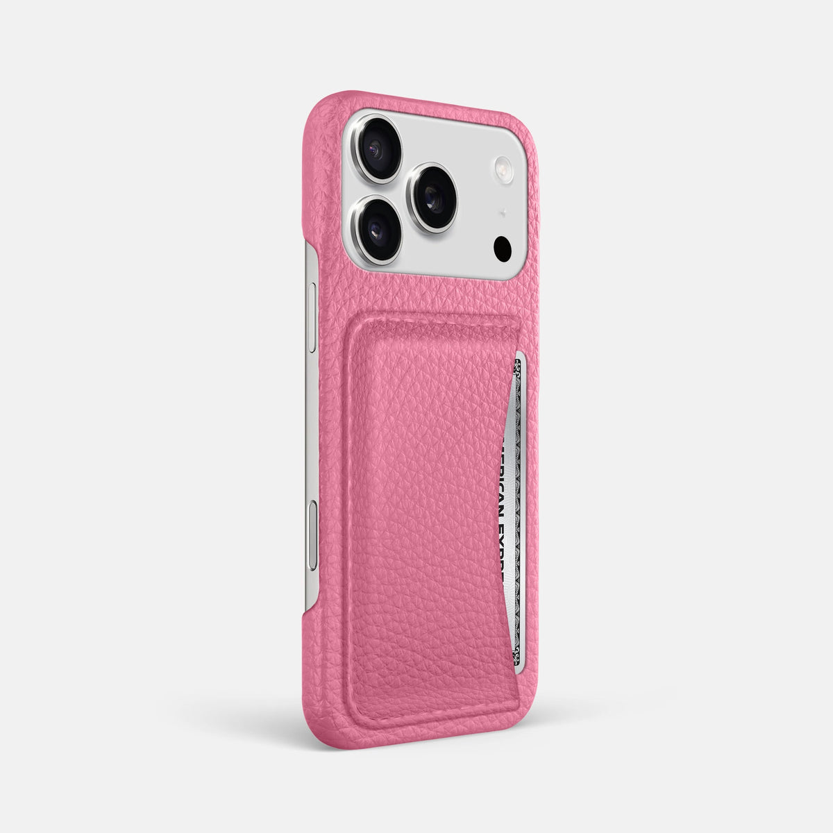 Slim Card Case For iPhone 18 Pro Max In Calf -2 | Pink