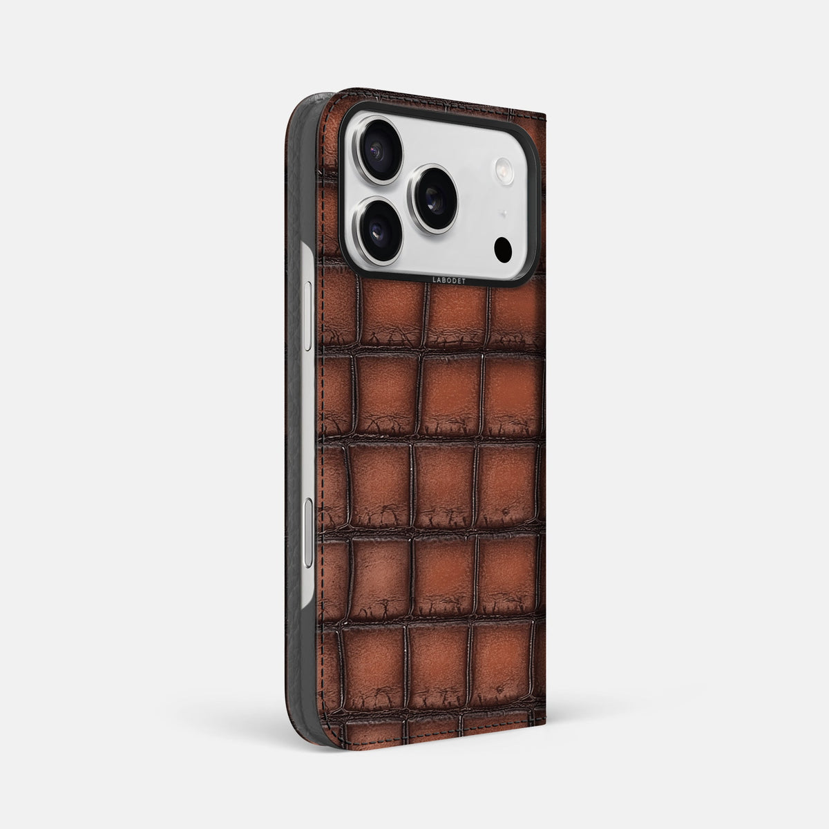 Folio Case For iPhone 18 Pro Max In Patina Alligator -1 | Baobab-Black