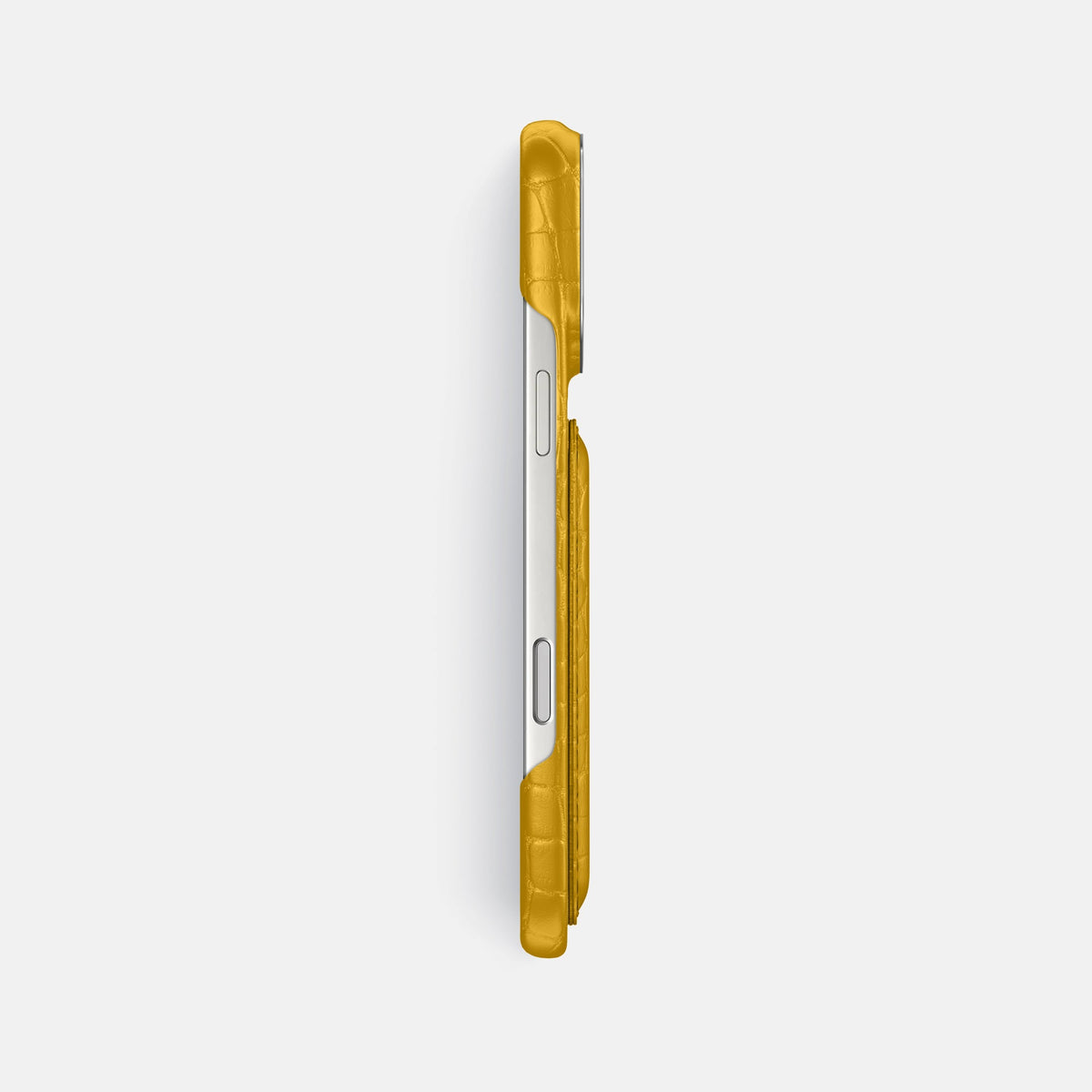 Double Card Case For iPhone 18 Pro Max In Alligator -3 | Yellow-Steel