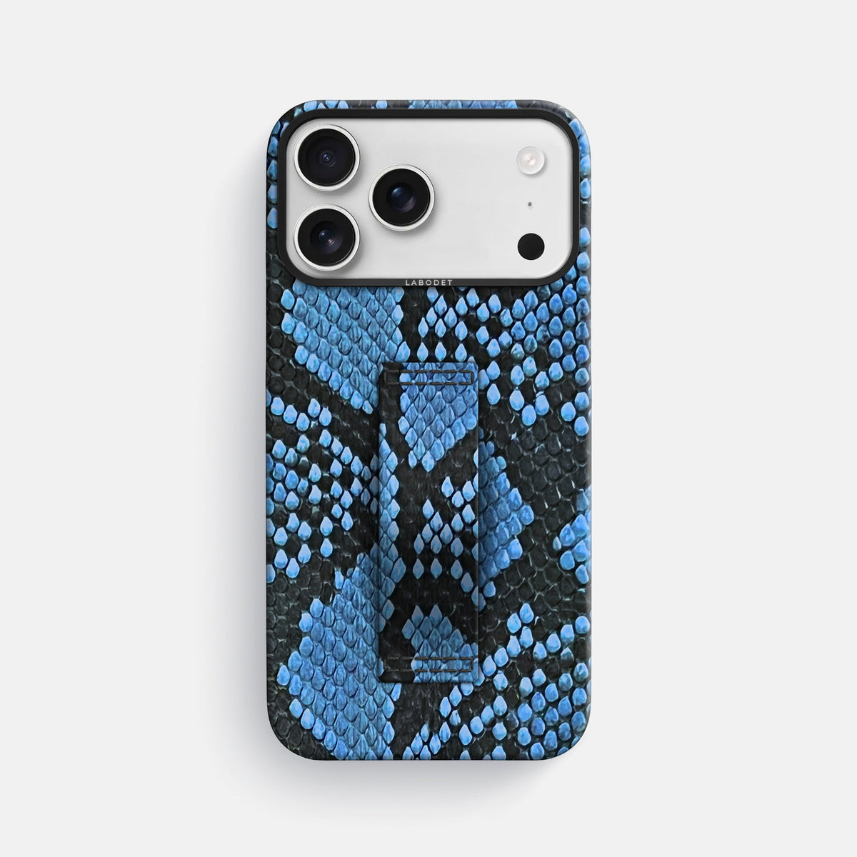 Finger Case For iPhone 18 Pro Max In Deluxe Python -1 | Blue-Jeans-Black