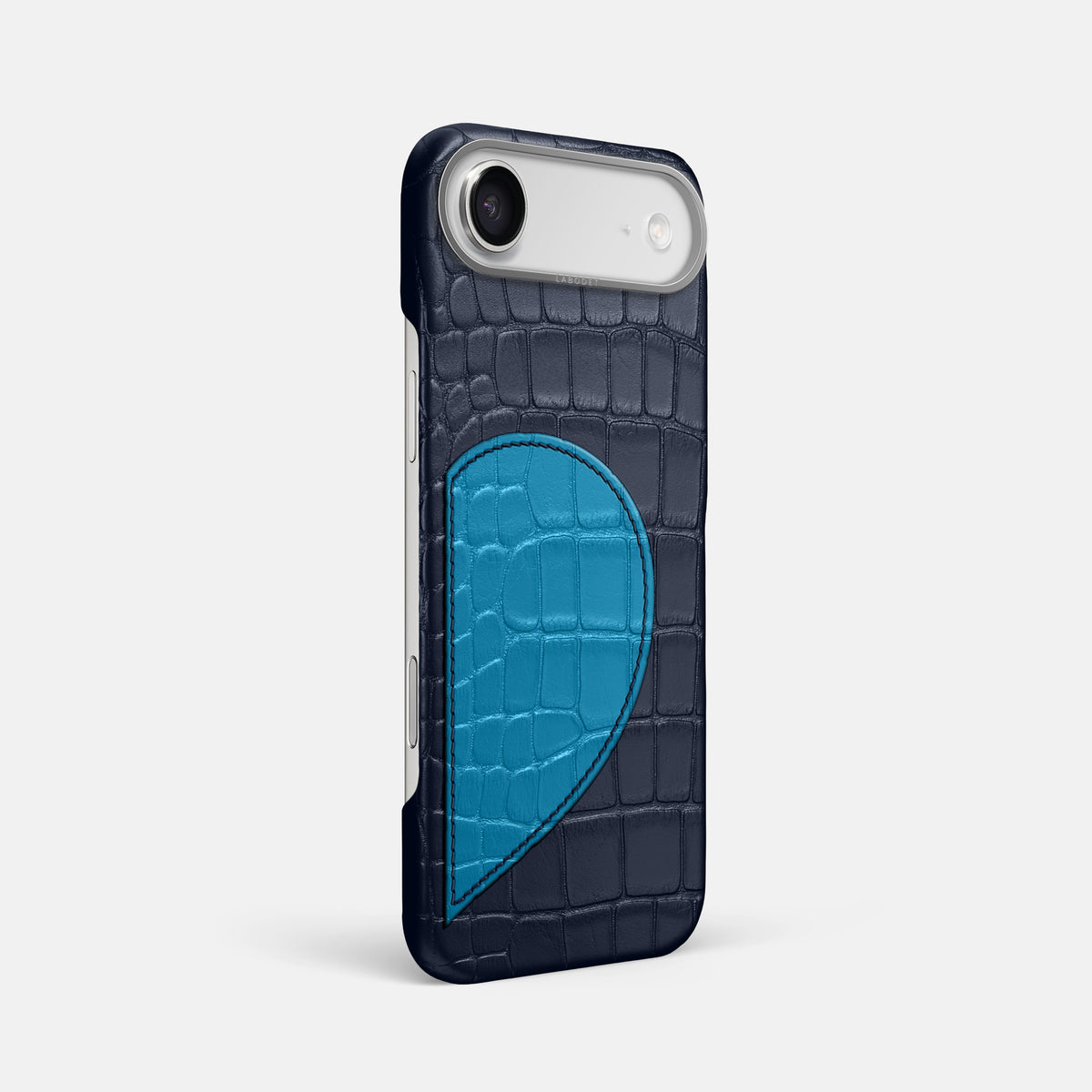 Classic Case With Half Heart - Right For iPhone 17 Air In Alligator -2 | Navy-Blue-Steel