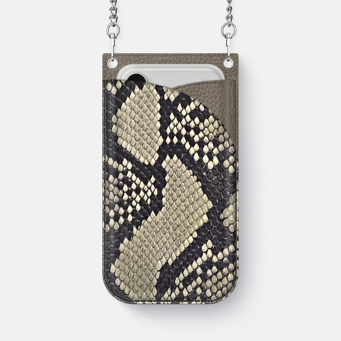 Crossbody Bag For iPhone 17 Pro Max In Deluxe Python -1 | Savannah-Steel