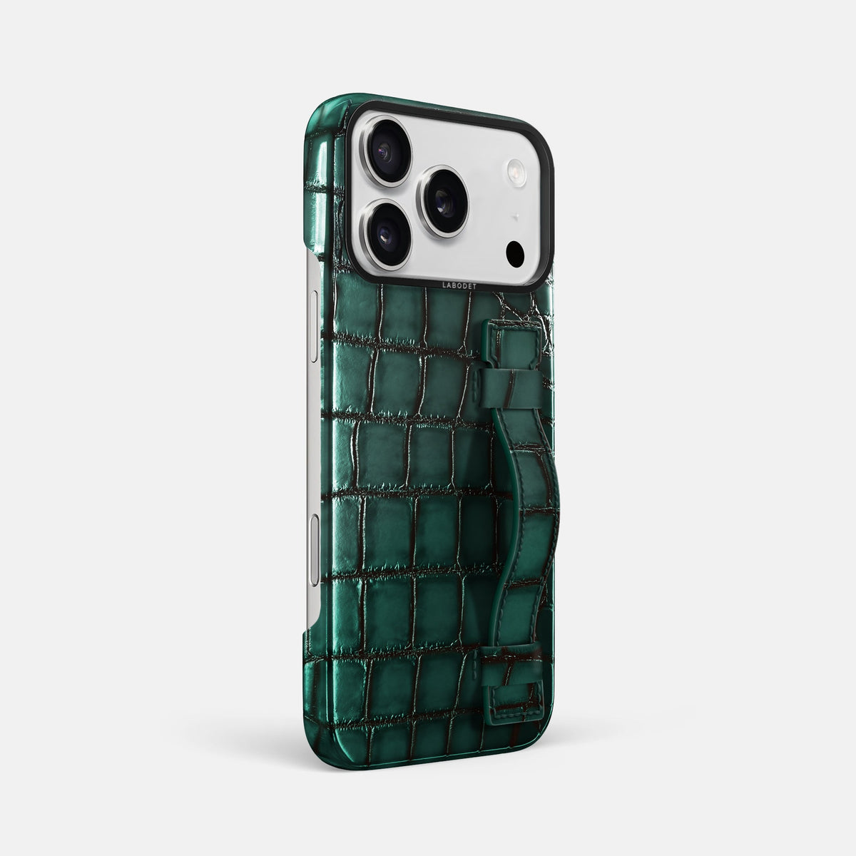 Handle Case For iPhone 18 Pro Max In Patina Alligator -2 | Green-Black