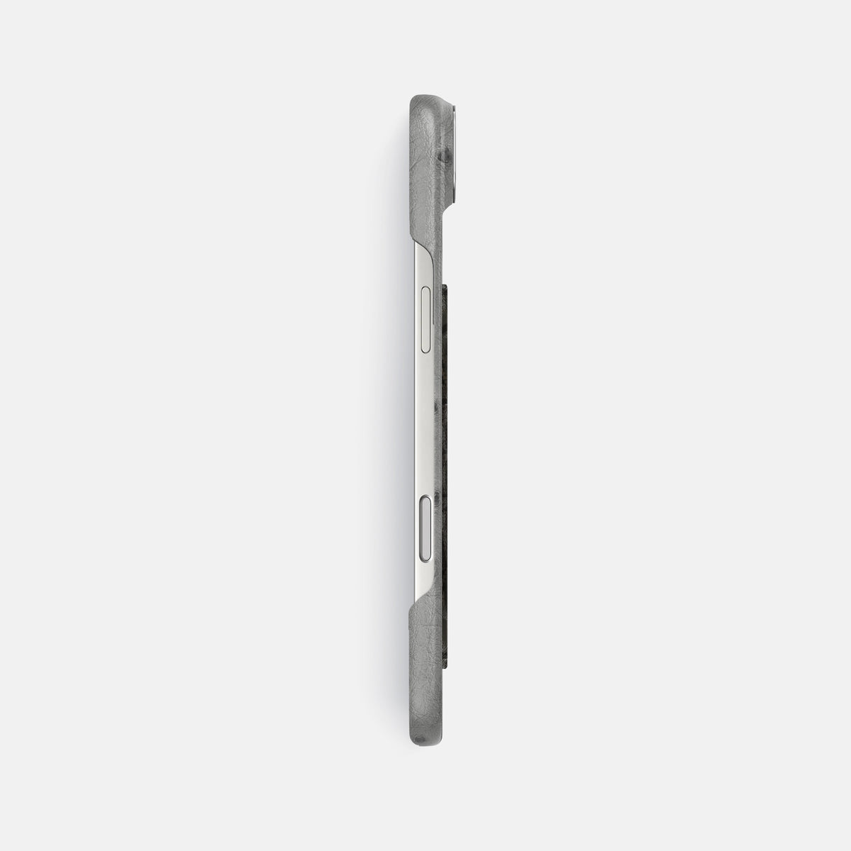 Classic Case With Carbon Dragon For iPhone 17 Air In Ostrich -3 | Silver-Steel