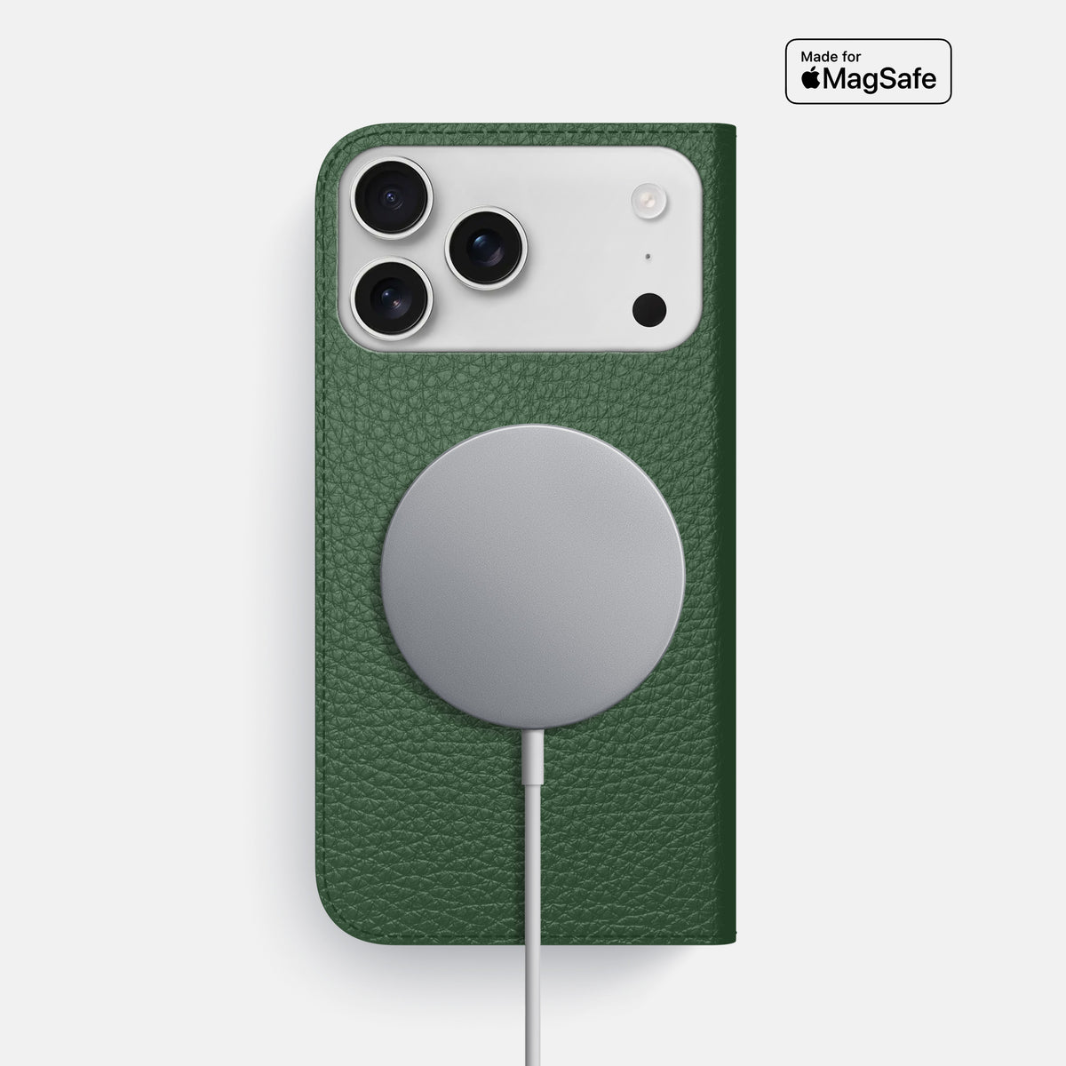 Folio Slim Case For iPhone 17 Pro Max In Calf -3 | Dark-Green