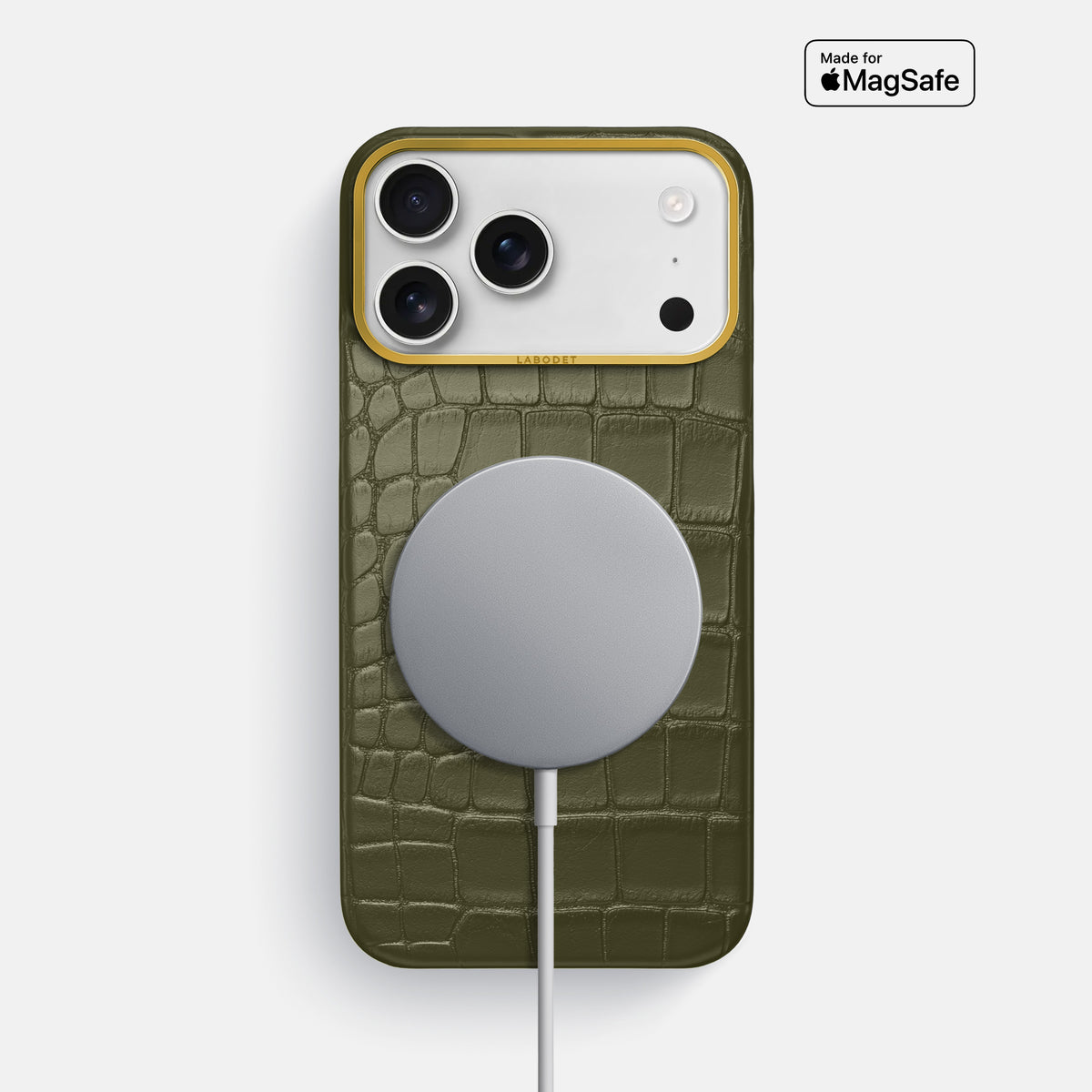 Classic Case For iPhone 17 Pro Max In Alligator -5 | Kaki-Green-Gold