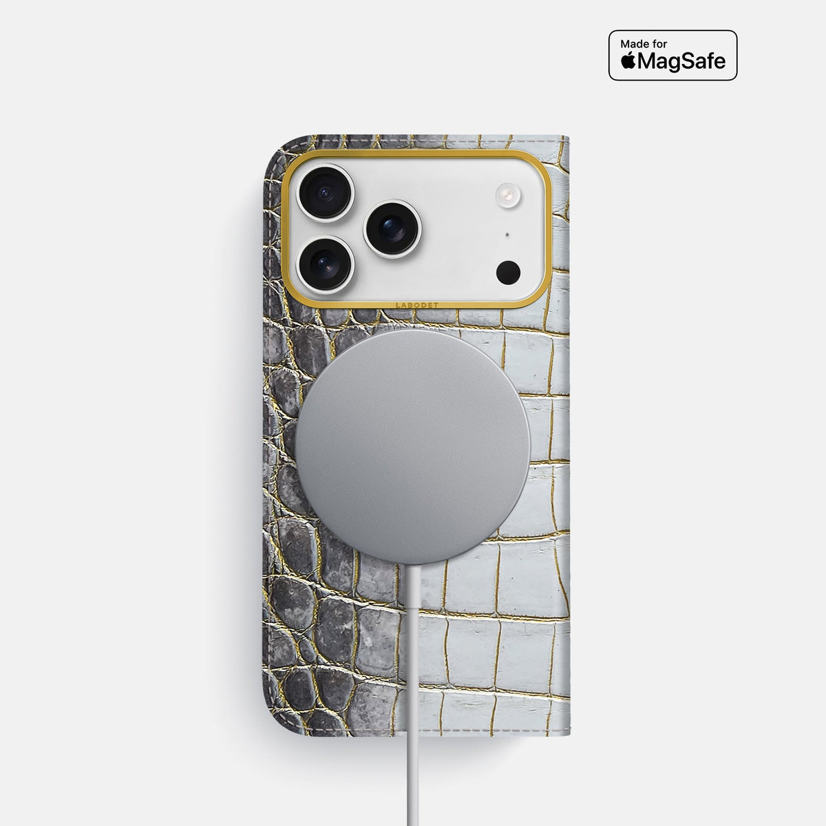 Folio Case For iPhone 18 Pro In Himalayan Crocodile -3 | Gold-Gold