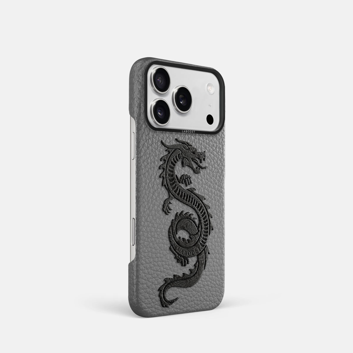 Classic Case With Carbon Dragon For iPhone 17 Pro In Calf -2 | Souris-Black