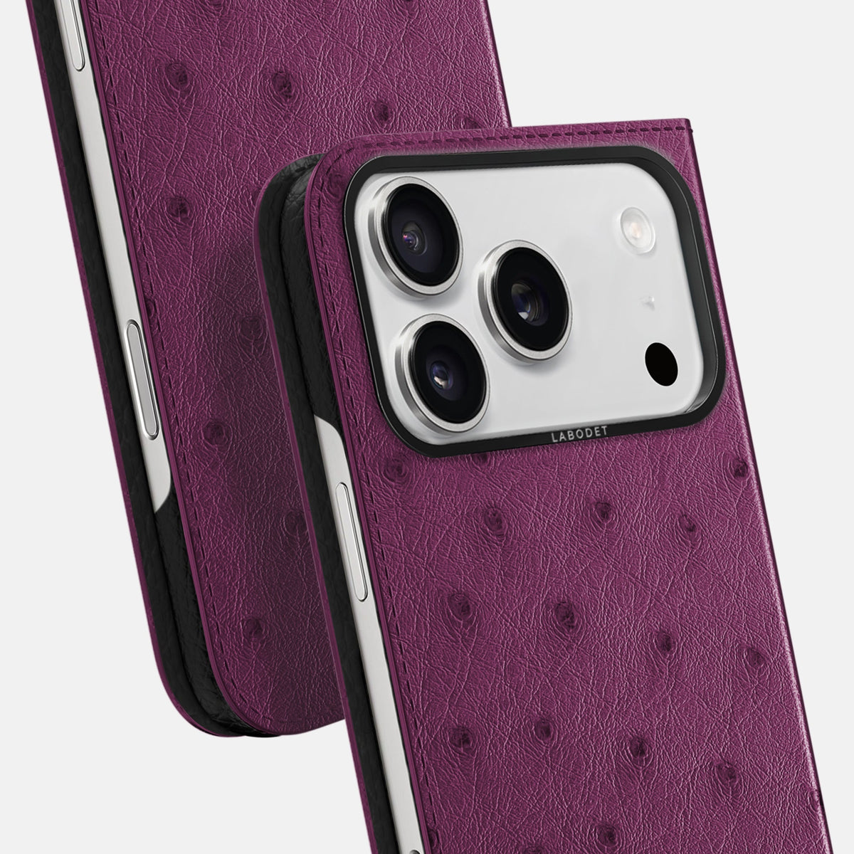 Folio Case For iPhone 18 Pro In Ostrich -5 | Purple-Black