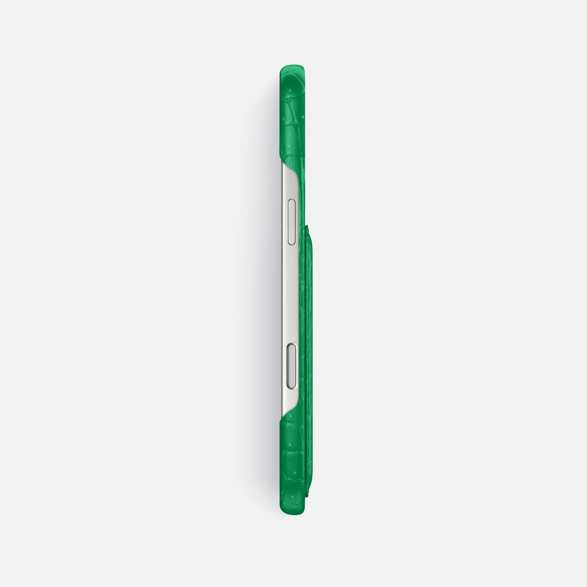 Slim Card Case For iPhone 18 Pro Max In Porosus Crocodile -3 | Cactus-Green