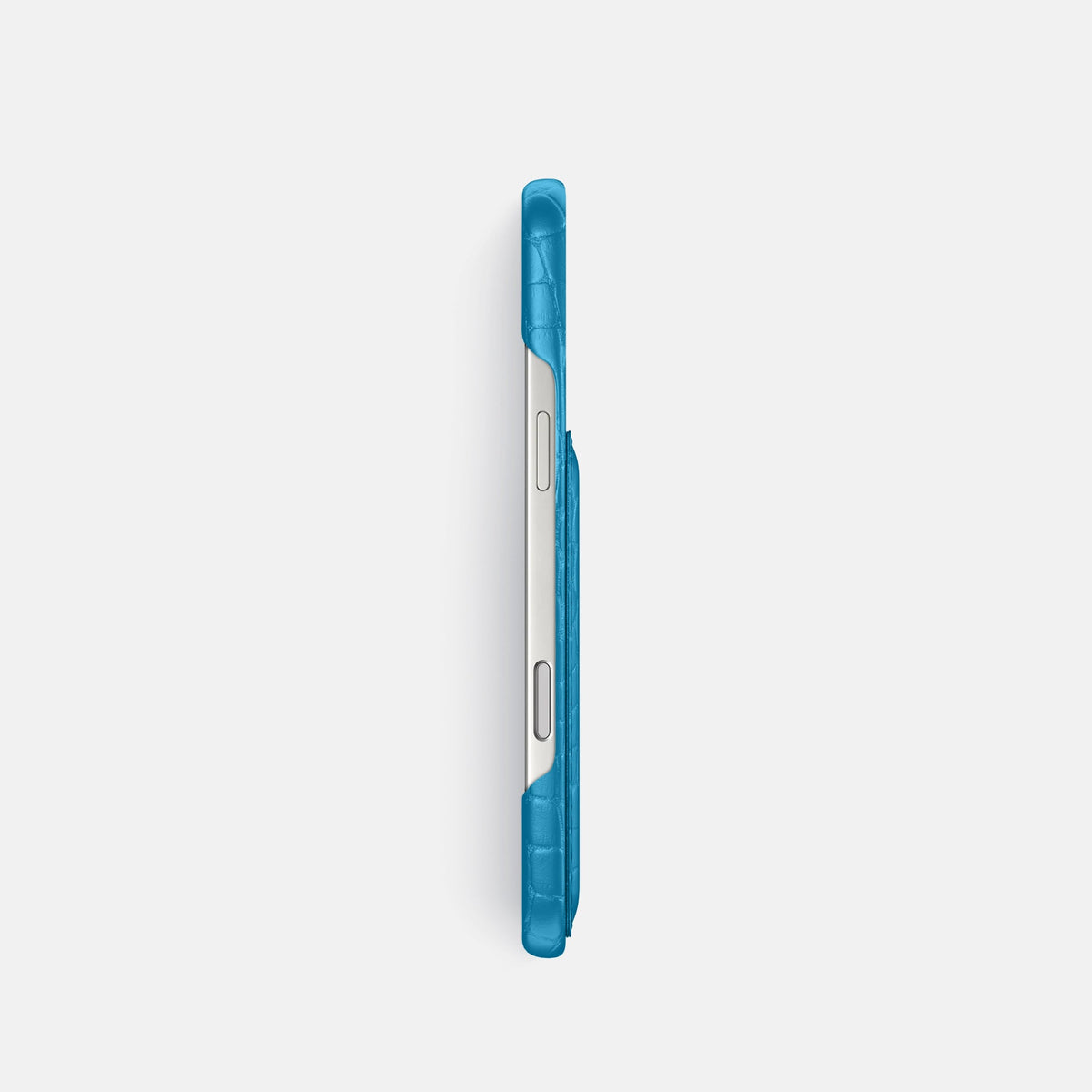 Slim Card Case For iPhone 18 Pro In Alligator -3 | Curaçao-Blue