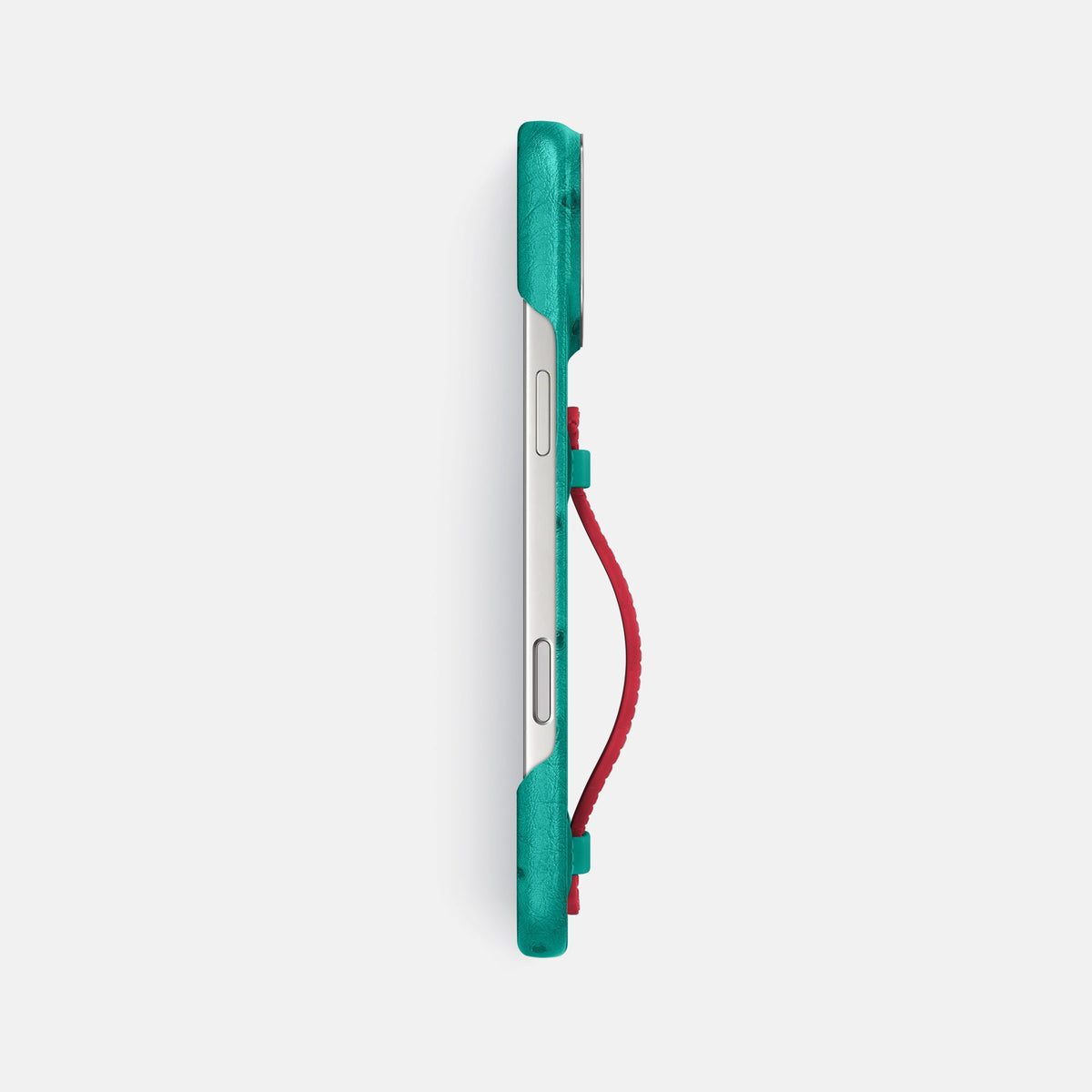 Center Handle Coloré For iPhone 18 Pro Max In Ostrich -2 | Turquoise-Steel