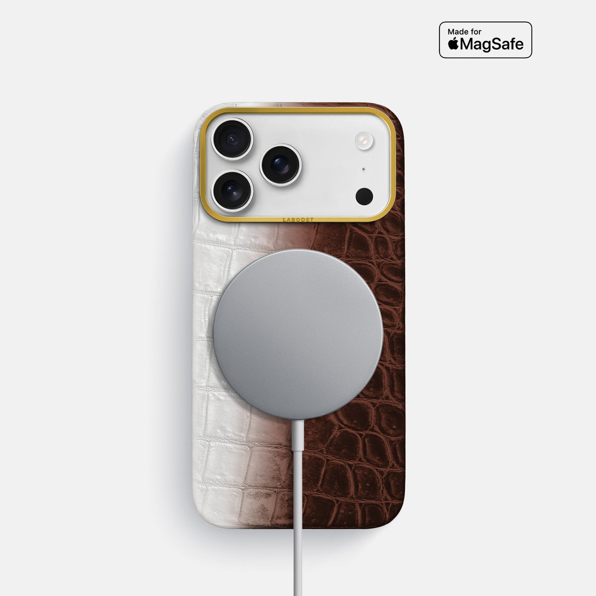 Classic Case For iPhone 18 Pro In Himalayan Crocodile -4 | Dark-Brown-Gold