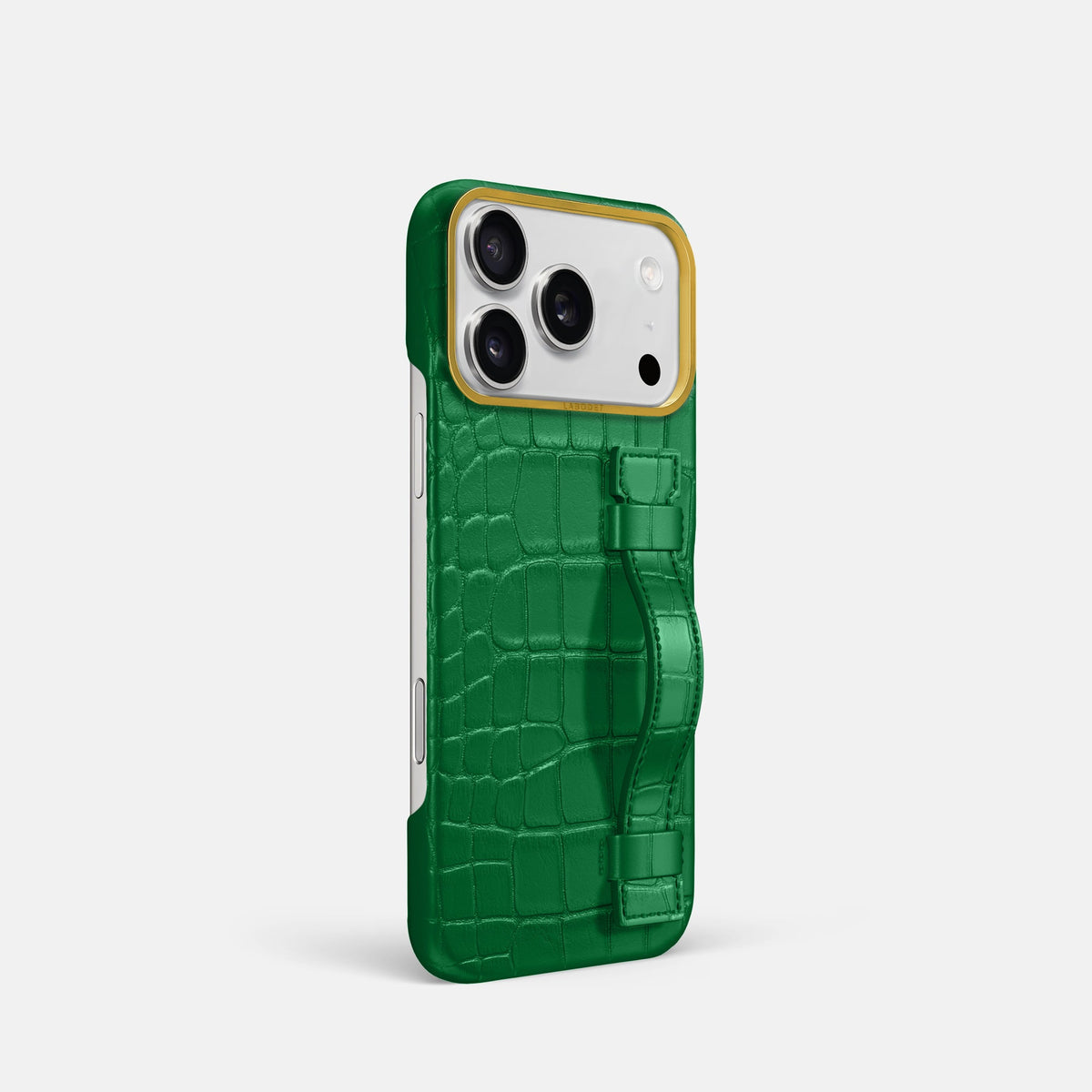 Handle Case For iPhone 18 Pro In Alligator -2 | Forest-Green-Gold