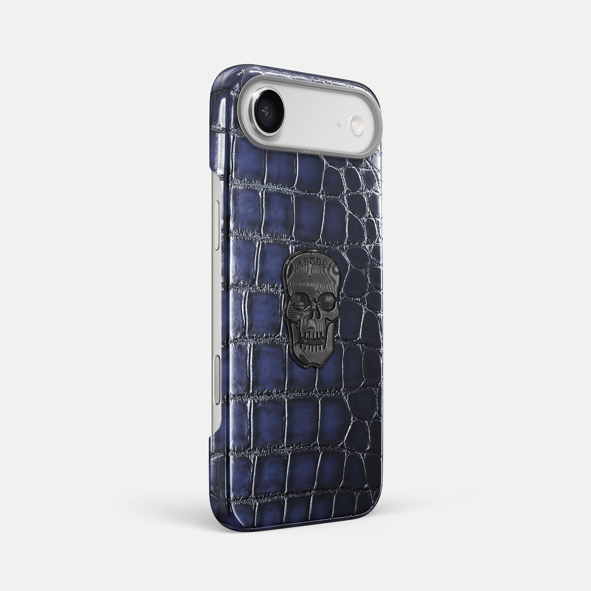 Classic Case With Carbon Skull For iPhone 17 Air In Patina Alligator -2 | Havana-Blue-Steel