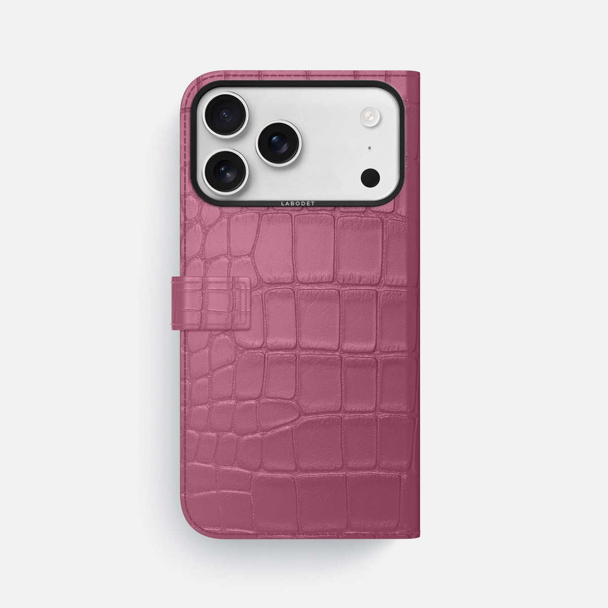 Folio Case with Clasp For iPhone 18 Pro Max In Alligator -3 | Pink-Lagoon-Black