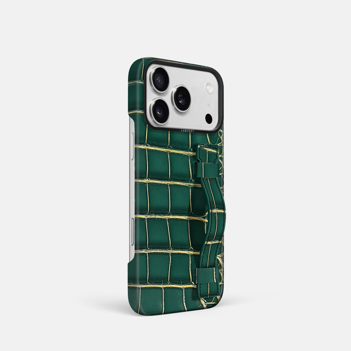 Handle Case For iPhone 17 Pro In Patina Alligator -2 | Cambridge-Black
