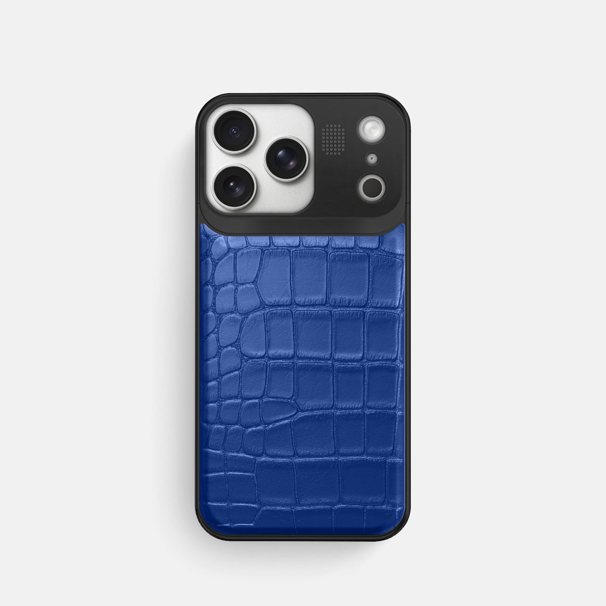 Metal Case For iPhone 18 Pro In Alligator -1 | Royal-Blue-Black