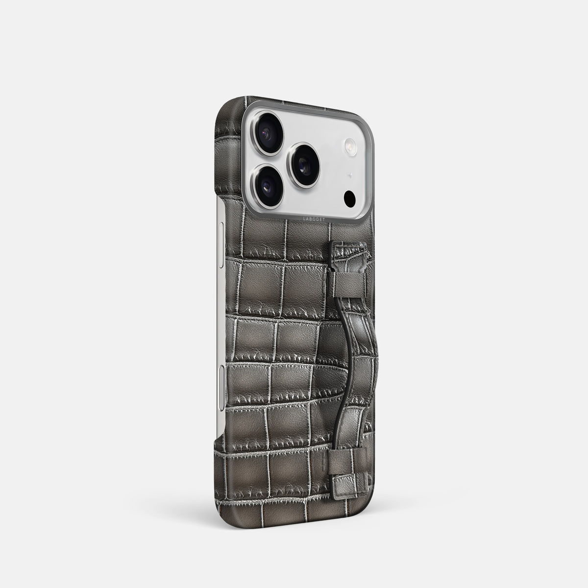 Handle Case For iPhone 17 Pro In Patina Alligator -2 | Grey-Steel