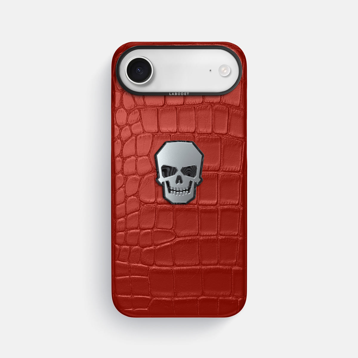 Classic Case With Titanium Skull For iPhone 17 Air In Alligator -1 | Red-Black