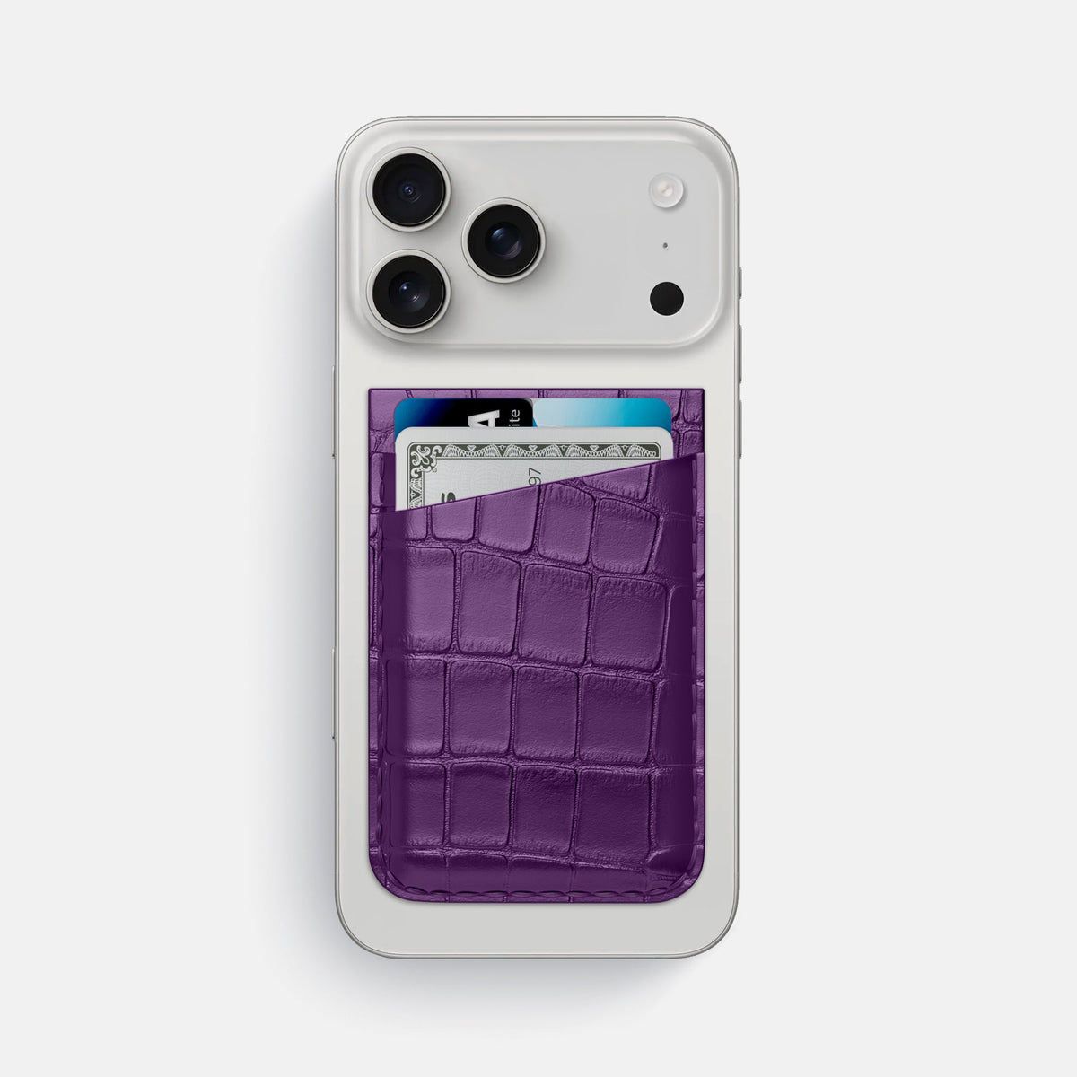 MagSafe Wallet For iPhone 18 Pro Max In Alligator -1 | Purple