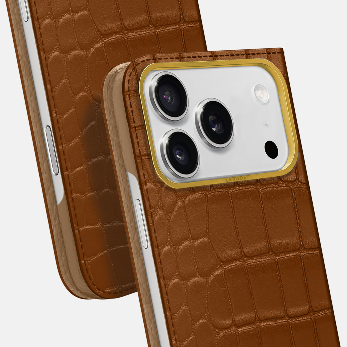Folio Case For iPhone 18 Pro Max In Alligator -5 | Honey-Gold