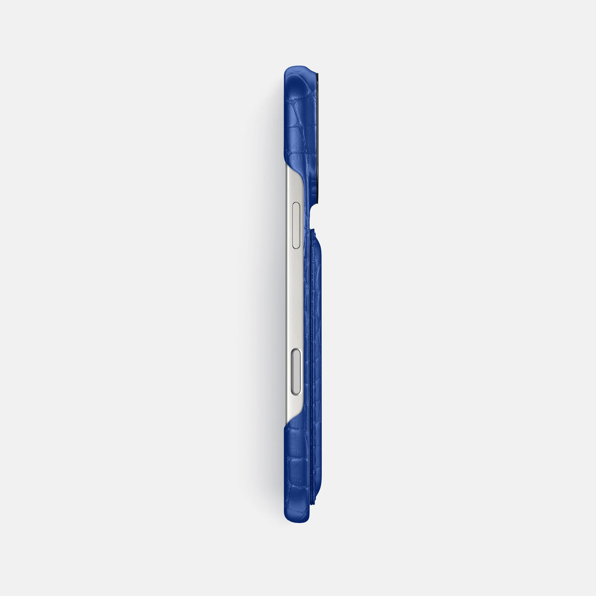 Double Card Case For iPhone 18 Pro Max In Alligator -3 | Royal-Blue-Black