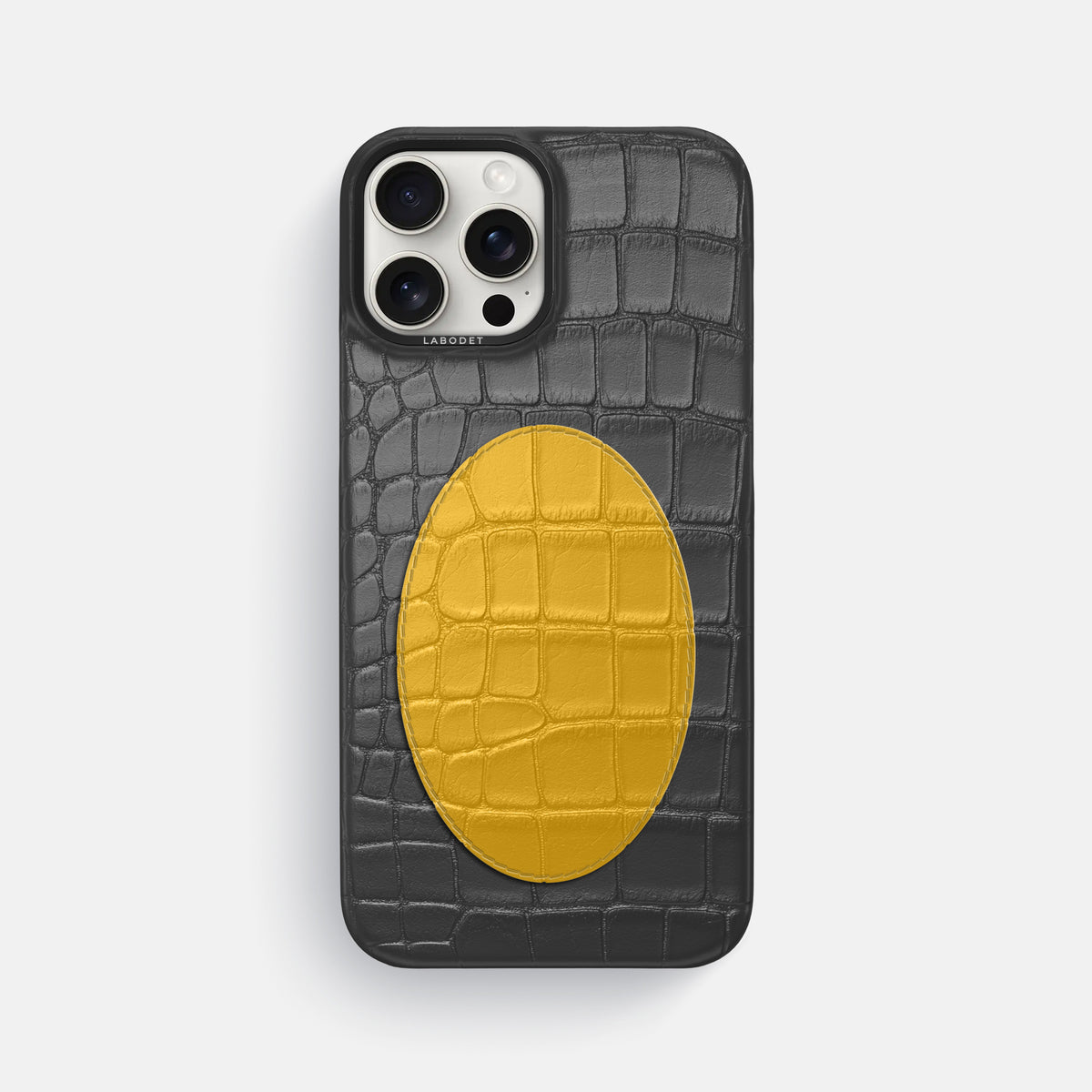 Classic Case With Oval For iPhone 16 Pro Max In Alligator -1 | Grey-Black