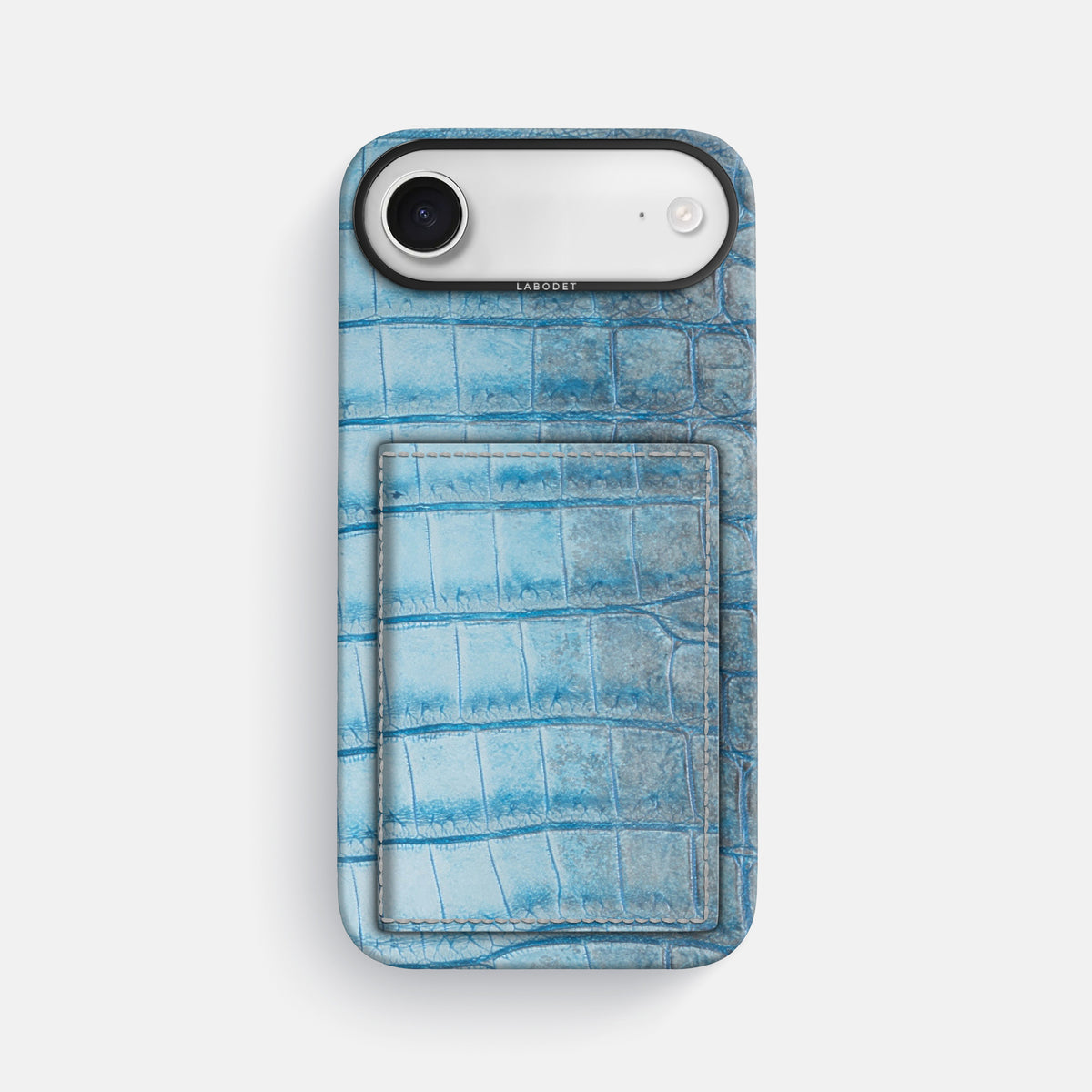 Bi-Fold Case For iPhone 17 Air In Himalayan Crocodile -1 | Ice-Blue-Black