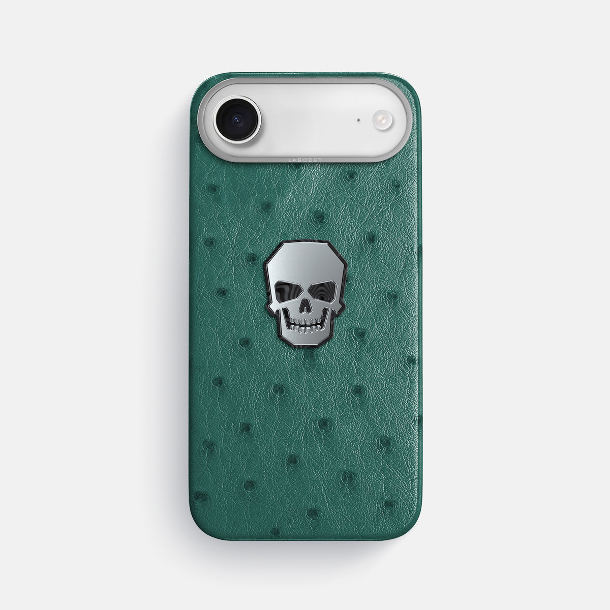 Classic Case With Titanium Skull For iPhone 17 Air In Ostrich -1 | Forest-Green-Steel
