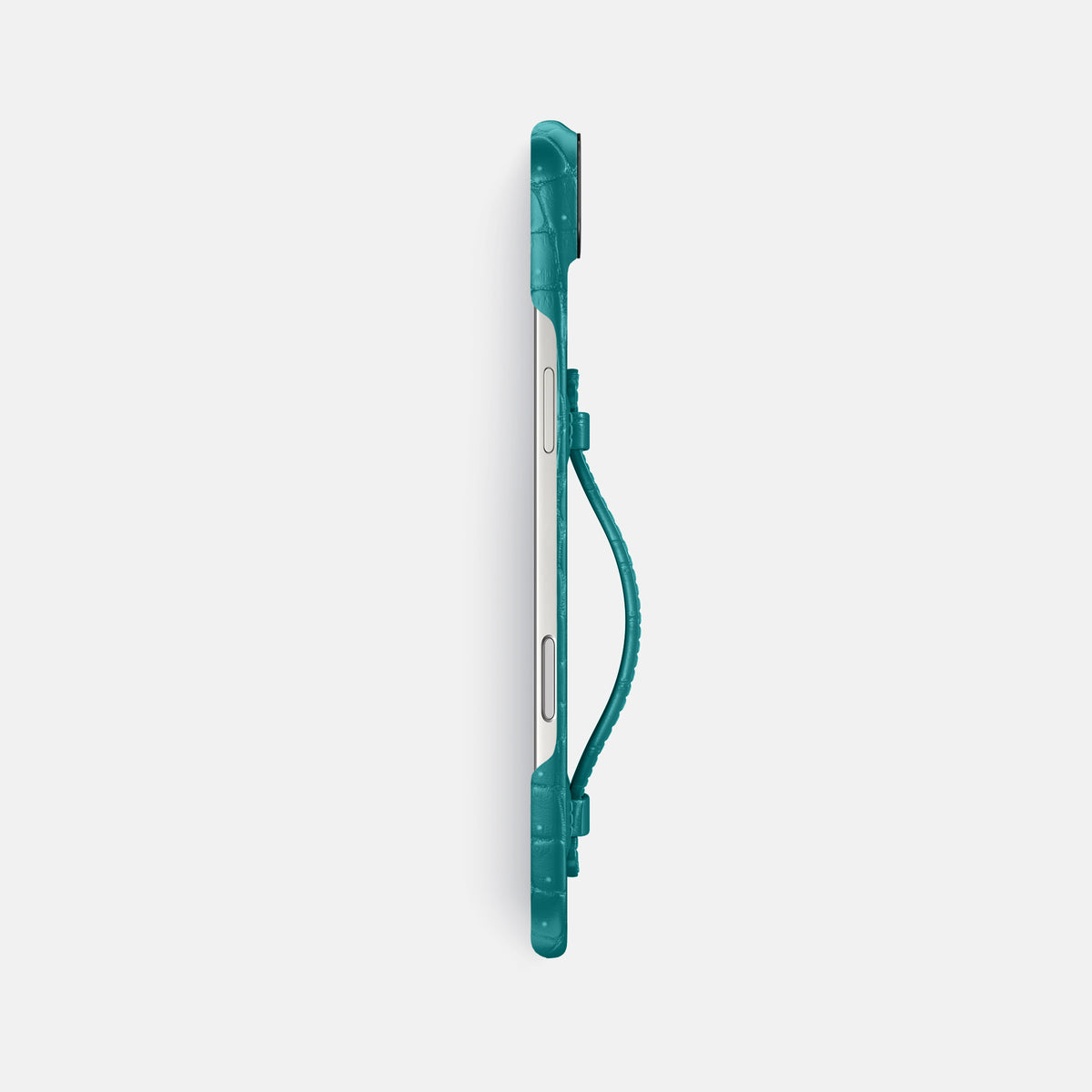 Center Handle For iPhone 17 Air In Porosus Crocodile -2 | Celadon-Black