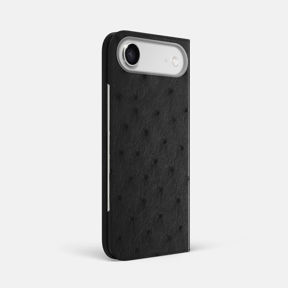 Folio Case For iPhone 17 Air In Ostrich -1 | Black-Steel