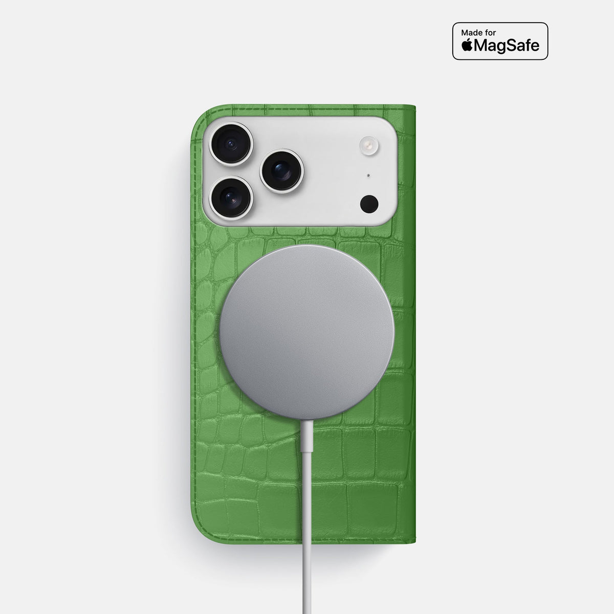 Folio Slim Case For iPhone 18 Pro In Alligator -3 | Apple-Green