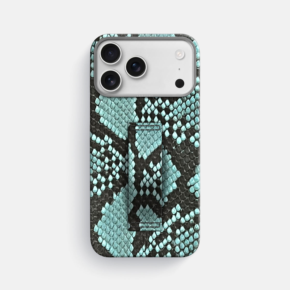 Finger Case For iPhone 17 Pro Max In Deluxe Python -1 | Blue-Lagoon-Steel