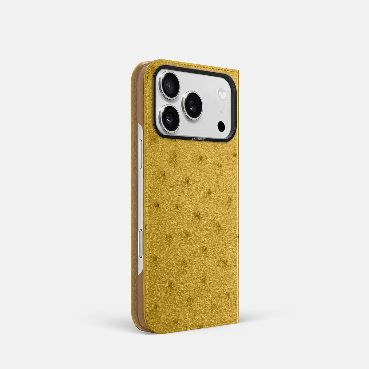 Folio Case For iPhone 18 Pro In Ostrich -1 | Gold-Black
