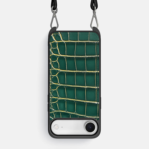 Crossbody Sport Case For iPhone 17 Air In Patina Alligator
