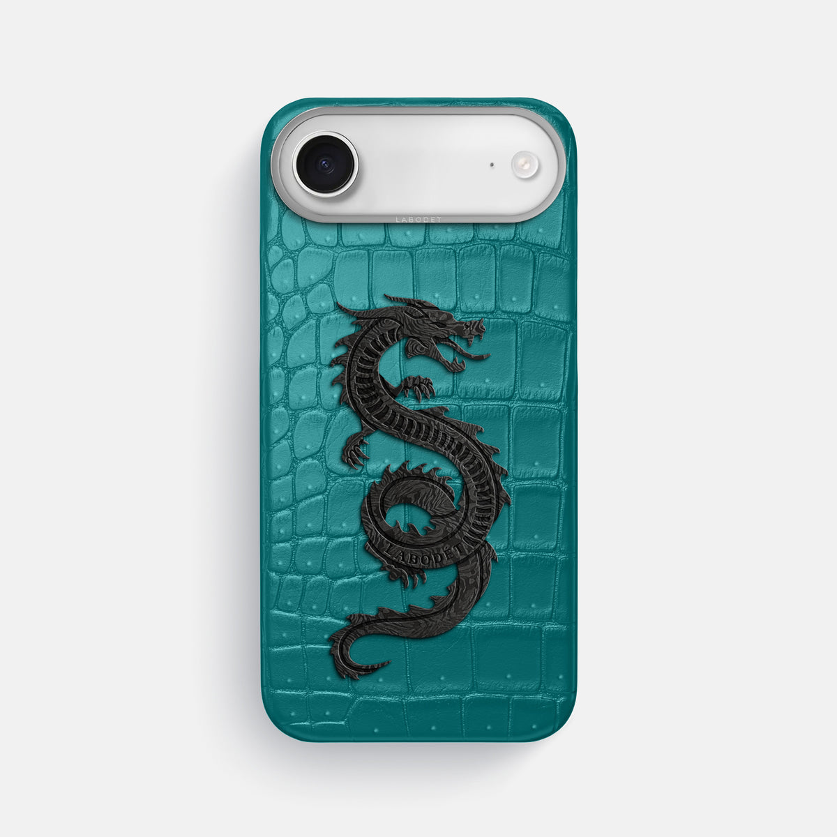 Classic Case With Carbon Dragon For iPhone 17 Air In Porosus Crocodile -1 | Celadon-Steel