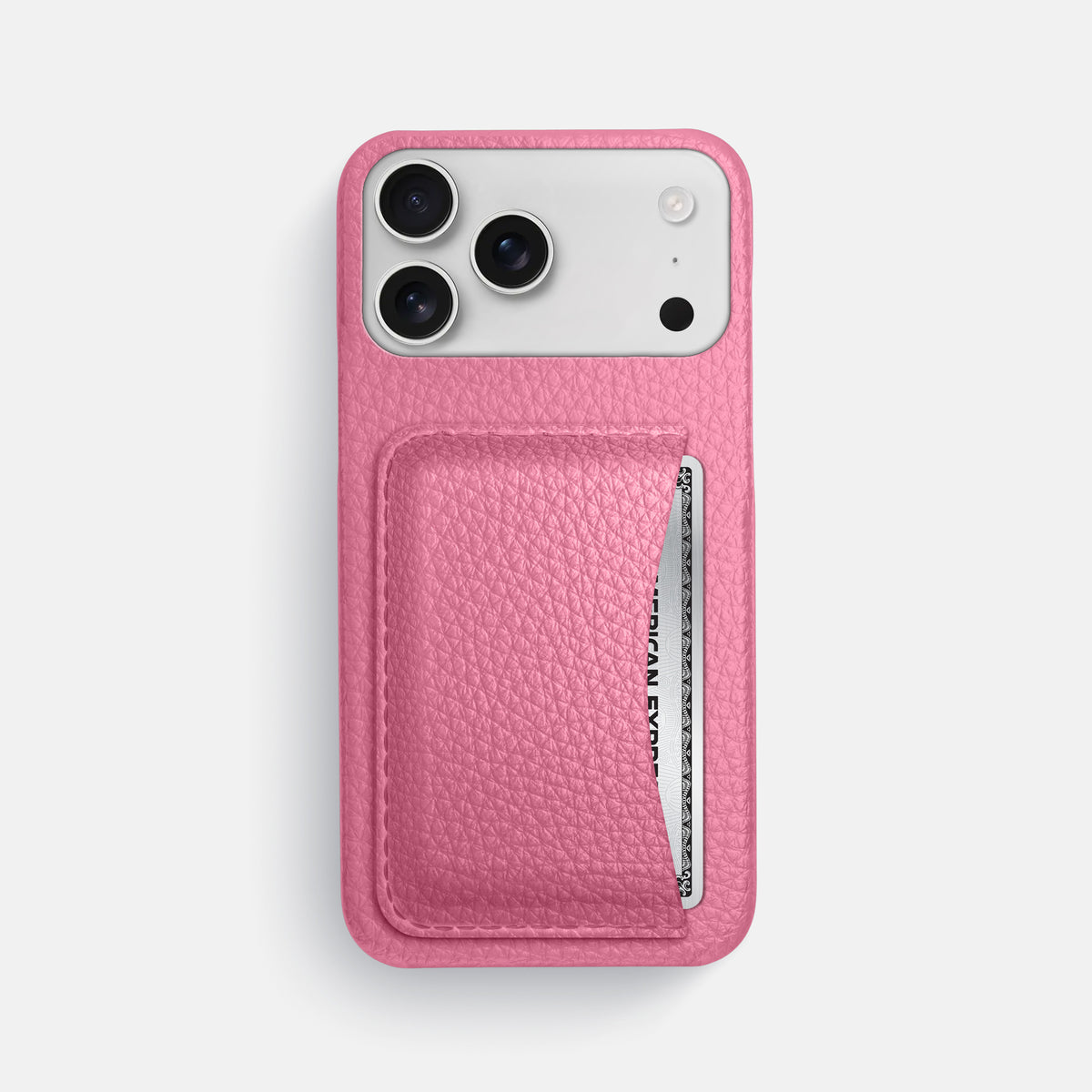 Slim Card Case For iPhone 17 Pro Max In Calf -1 | Pink